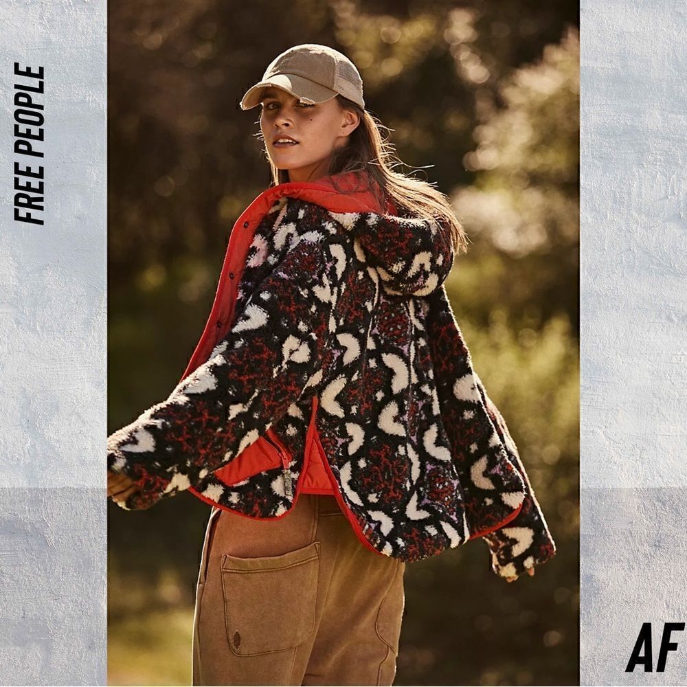 FREE PEOPLE ELEVATION REVERSIBLE JACQUARD FLEECE SNOWCAP COMBO NWT XS - Picture 5 of 9